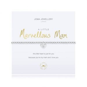 A Little Marvellous Mam Bracelet on a Sentiment card in a white presentation pouch