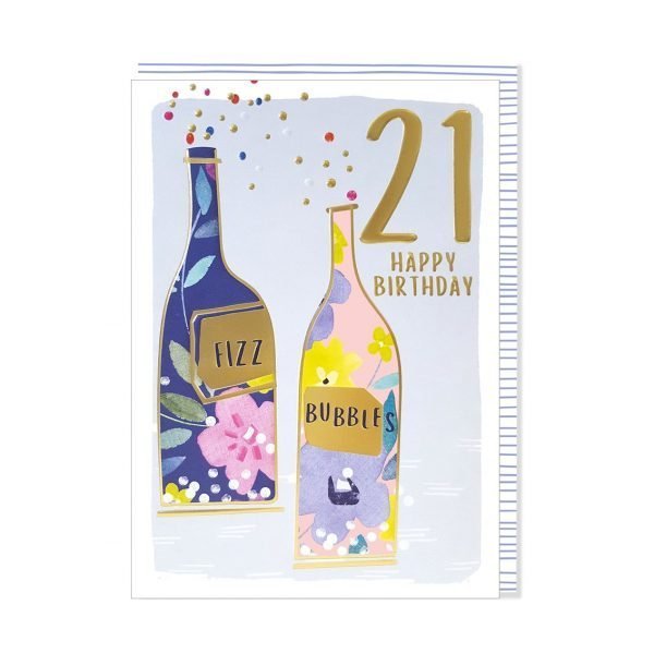 Fizz and Bubbles 21st Birthday Card