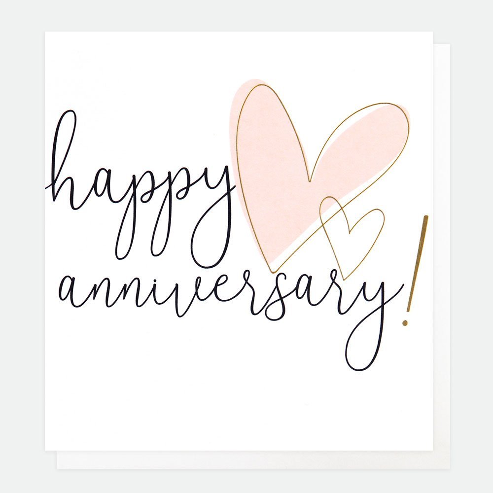 Gold Foiled Hearts Anniversary Card from The Dotty House