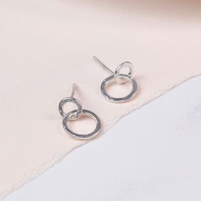 Double Hoop Silver Earrings | The Dotty House