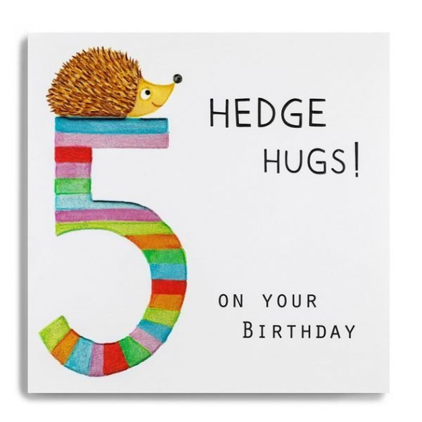 Hedge Hugs 5th Birthday Card