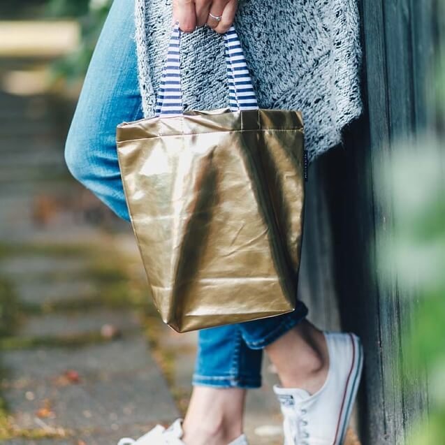 gold mini handbag