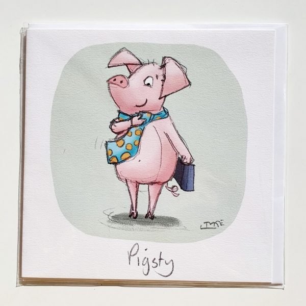 Pigsty Greetings Card