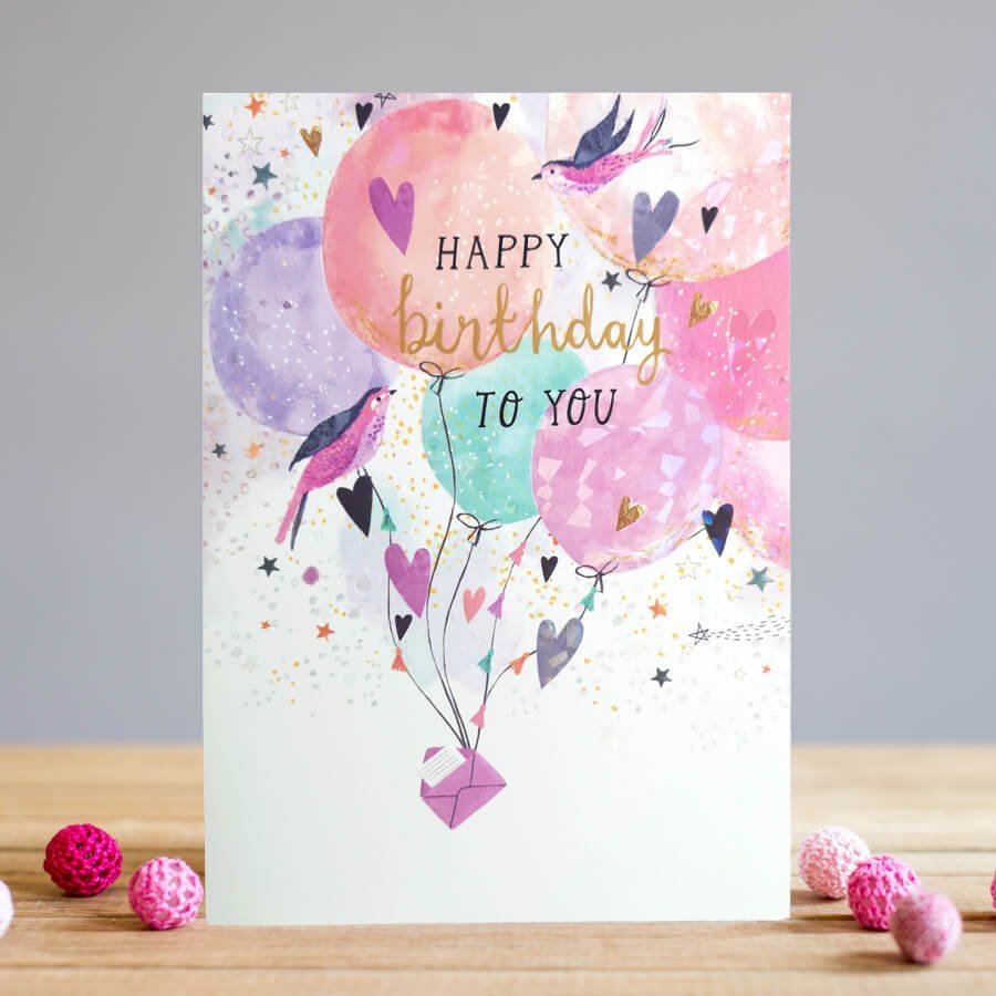 Birds and Balloons Birthday Card from The Dotty House