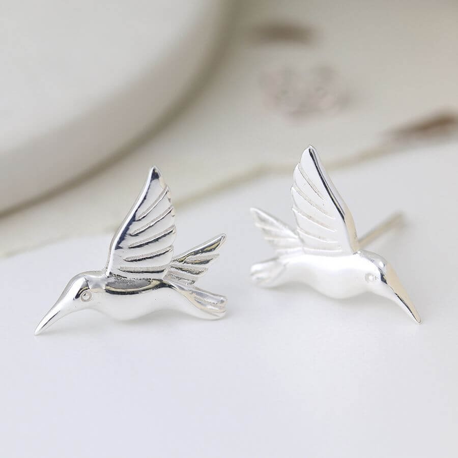 Sterling Silver Birds In Flight Stud Earrings from The Dotty House