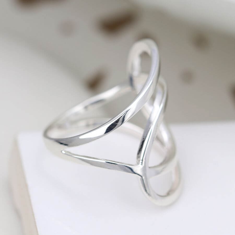 Sterling Silver Double Ellipse Ring from The Dotty House