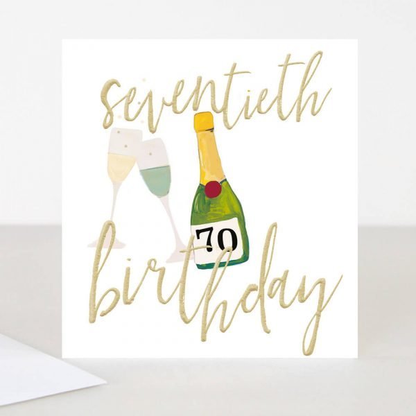 Champagne 70th Birthday Card from The Dotty House