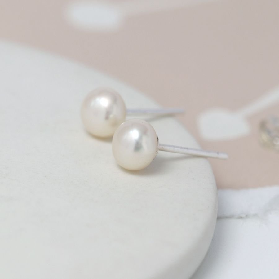 White Freshwater Pearl Earrings from The Dotty House