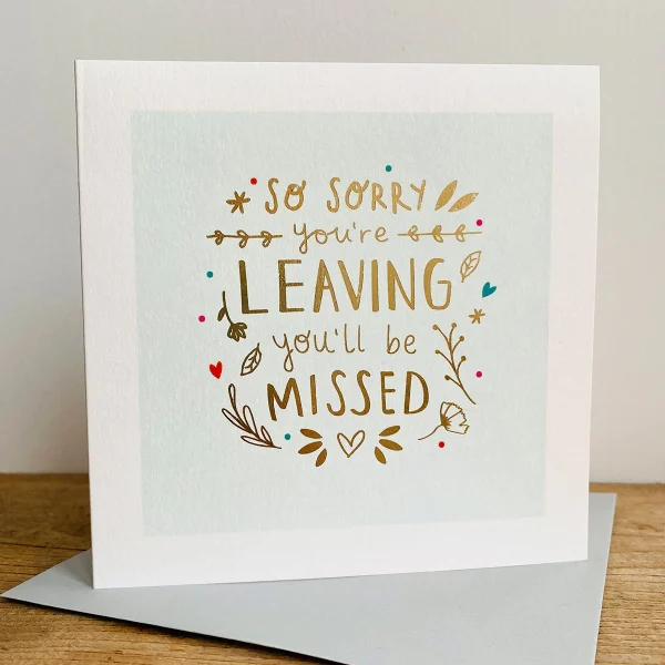 You'll Be Missed Leaving Card | The Dotty House