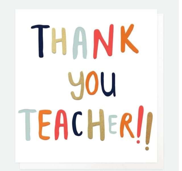 Thank You Teacher Card | The Dotty House