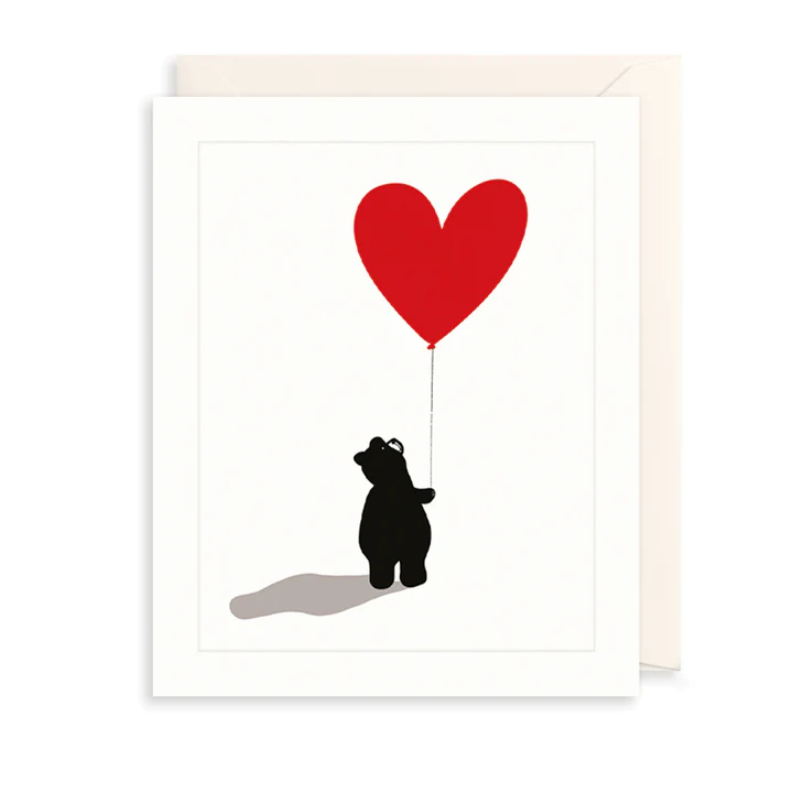 Bear And Heart Balloon Card The Dotty House