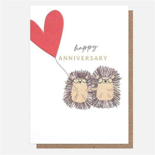 Hedgehogs Anniversary Card The Dotty House 2305