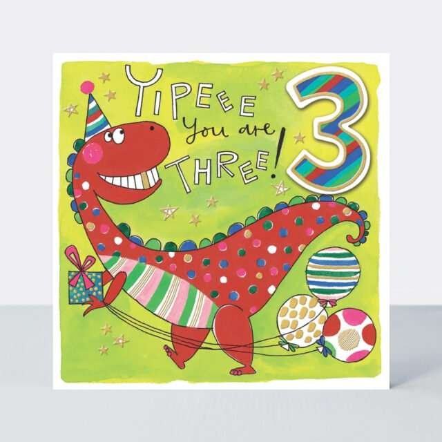 Dinosaur Age 3 Birthday Card from The Dotty House