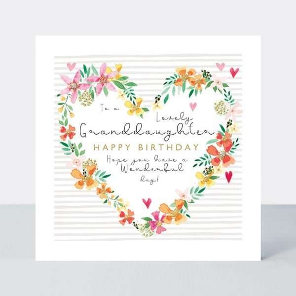 Granddaughter Heart Birthday Card | The Dotty House