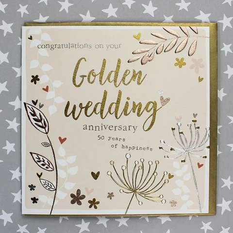 Golden Wedding Anniversary Card | The Dotty House