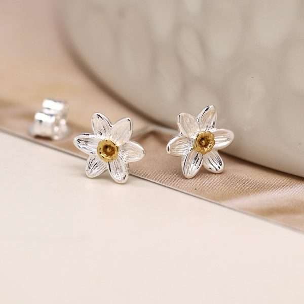 Sterling Silver Daffodil Earrings