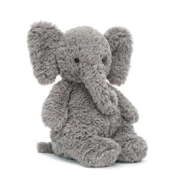 A sweet little Archibald Elephant from Jellycat. With a big podgy tummy and long trunk, his fur is fluffy and silky smooth.