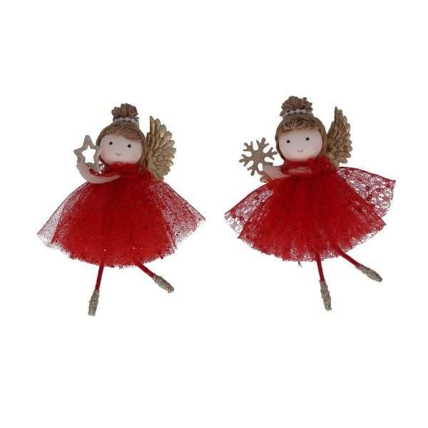 Christmas Fairy Decorations with Burgundy Dress