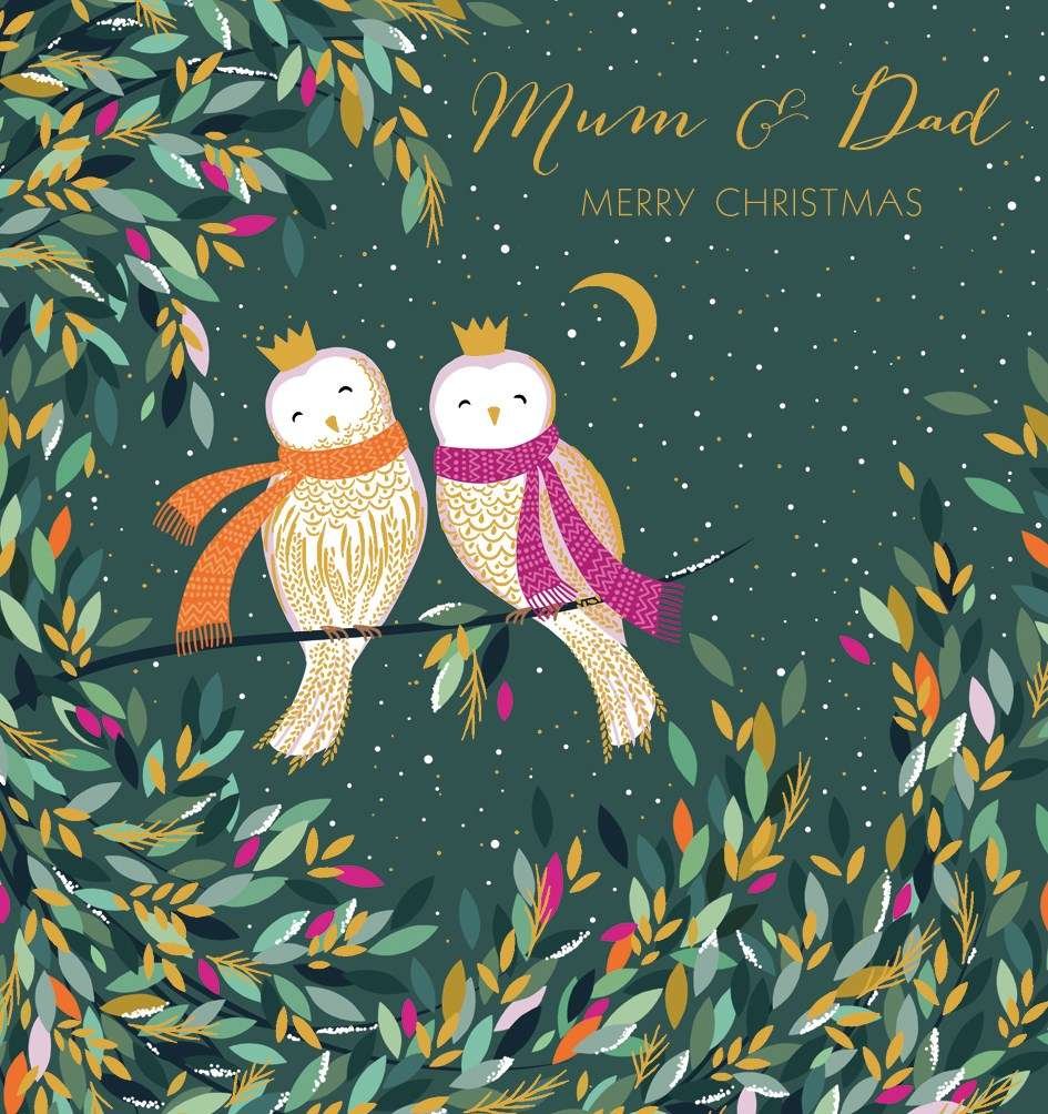 Mum and Dad Owls Christmas Card | The Dotty House