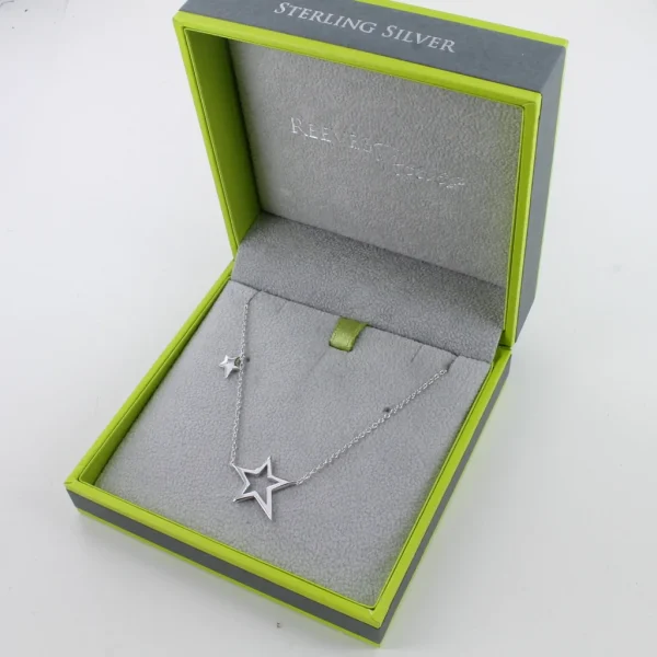 Sterling Silver Duet Star Necklace