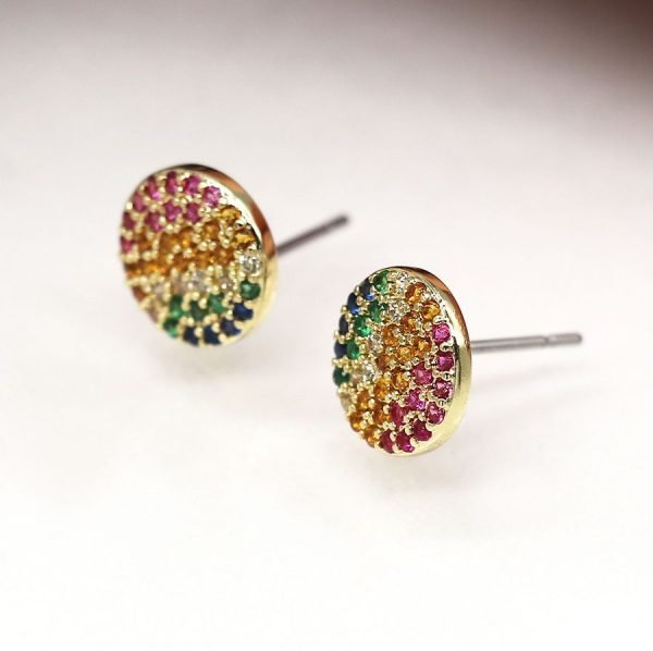 Rainbow Crystal Stud Earrings