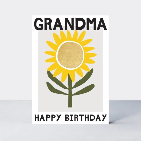 Grandma birthday card with a sunflower