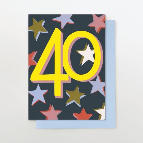 Neon 40th Birthday Card