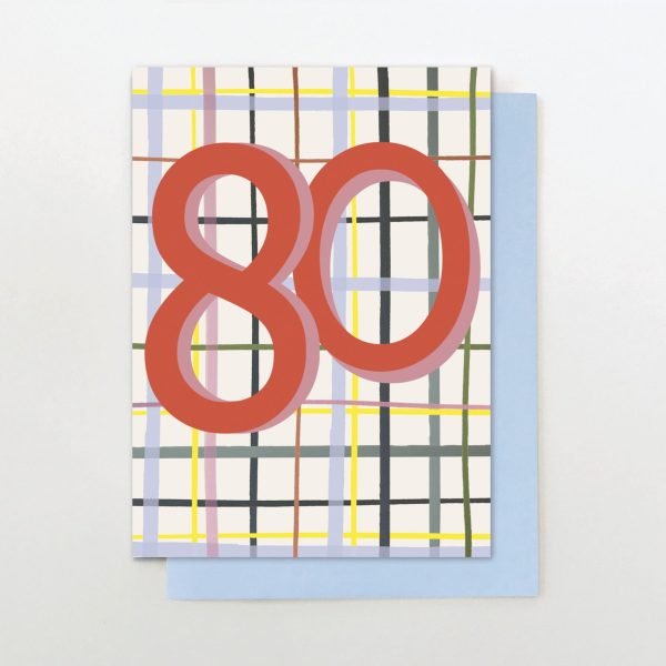 Neon 80th Birthday Card