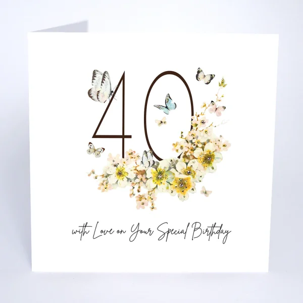 40 With Love on Your Special Birthday Card