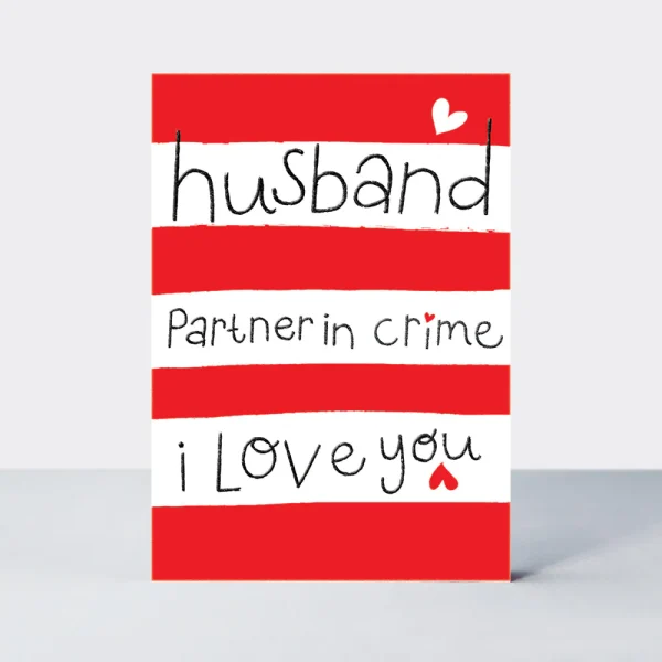 Husband Partner in Crime Valentine's Day Card