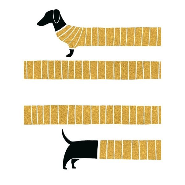 Golden Dachshund Card