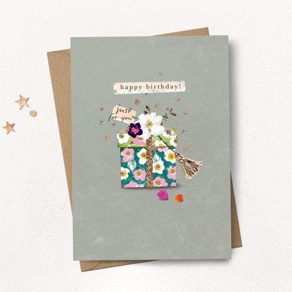 Floral Patterned Birthday Present Card