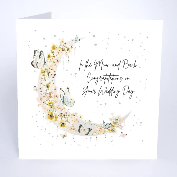 Moon and Back Wedding Day Card