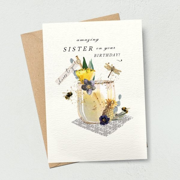 Sister Cocktail Birthday Card