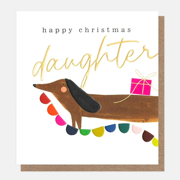 Daughter Dachshund Christmas Card