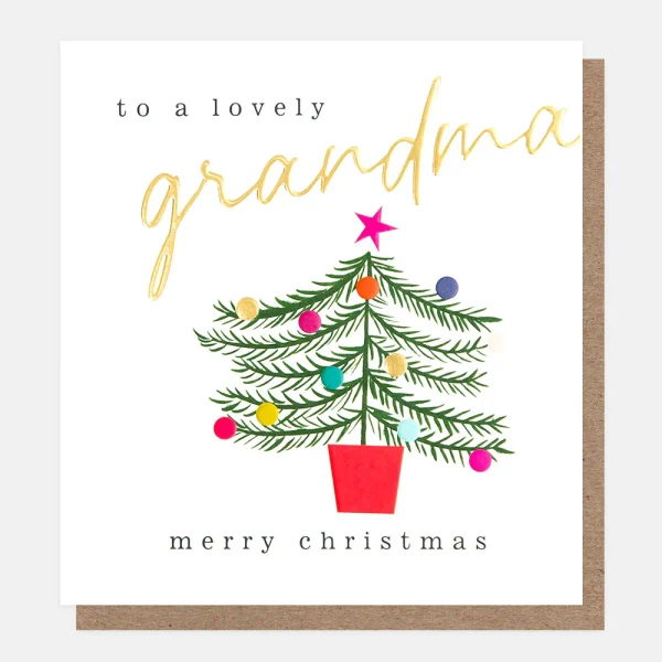 Golden Lights Grandma Christmas Card