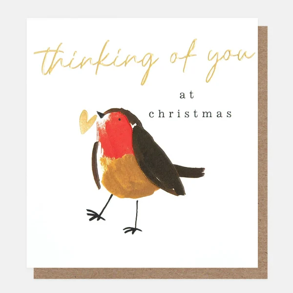 Thinking of You Robin Christmas Card