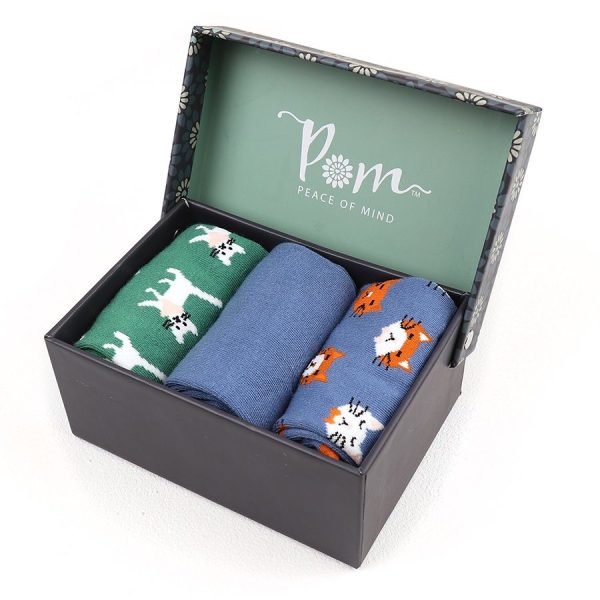 Cat themed triple sock gift box