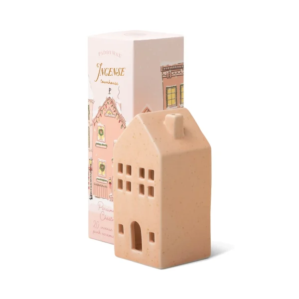 Pink Townhouse Ceramic Incense Holder