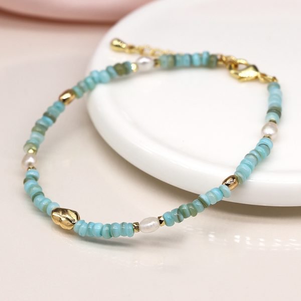 Aqua Beaded Bracelet