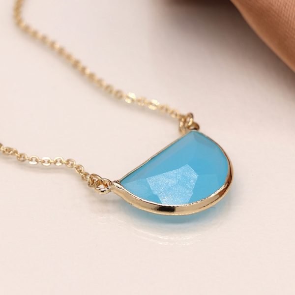 Blue Glass Pendant Necklace