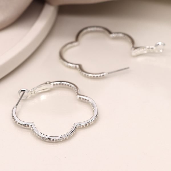 Fleur Crystal Hoops Earrings