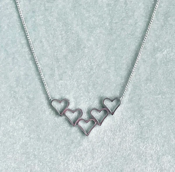 Open Five Heart Necklace