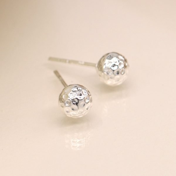 Sterling Silver Hammered Ball Studs