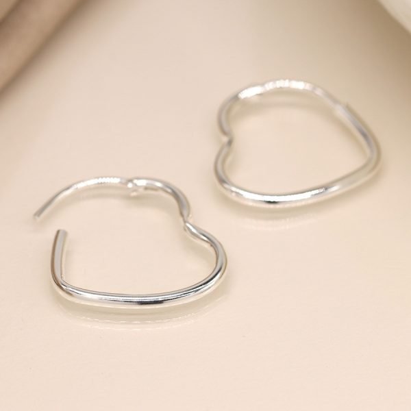 Sterling Silver Heart Hoop Earrings