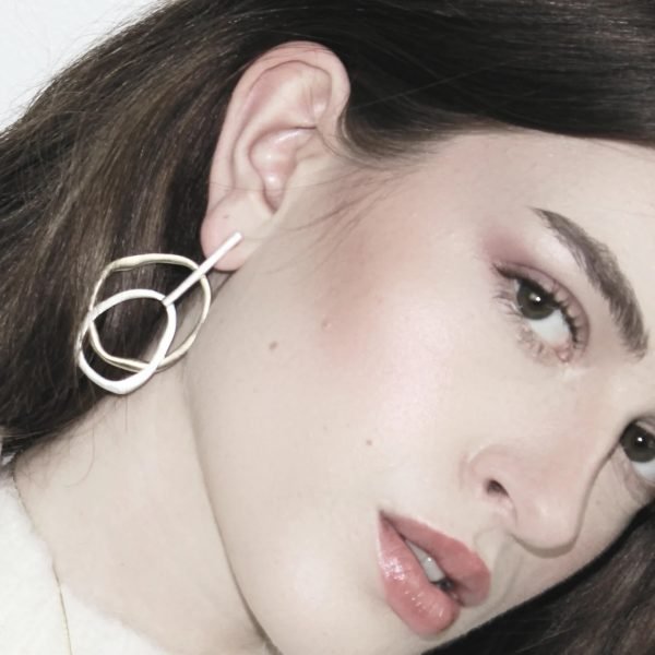 Elysian two tone statement earring